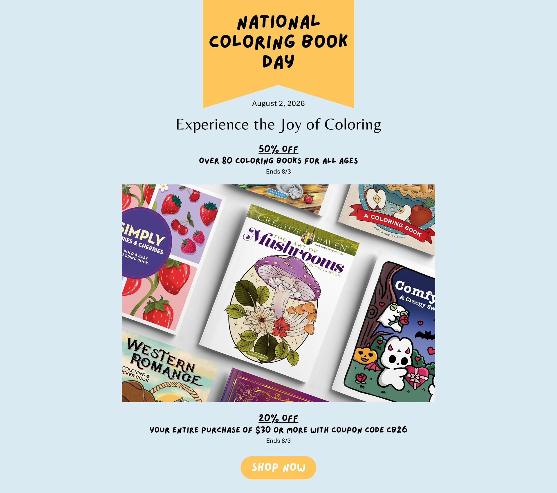 50% Off Over 80 Coloring Books + 20% Coupon